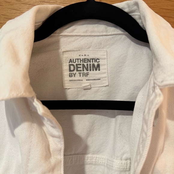 ZARA WHITE CROPPED DENIM JACKET - Picture 3 of 4